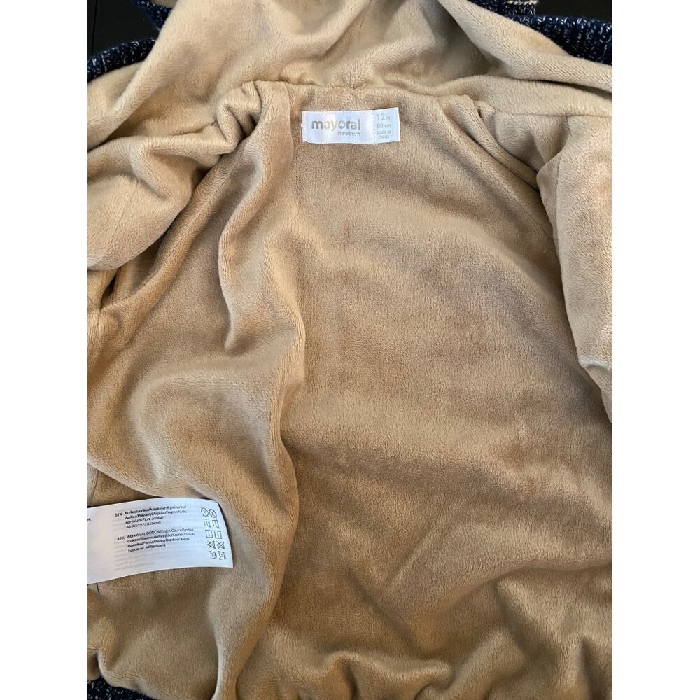 Mayoral Baby Cozy Fleece-Lined Hooded Knit Duffle Sweater 12mth Toggle - Picture 4 of 10
